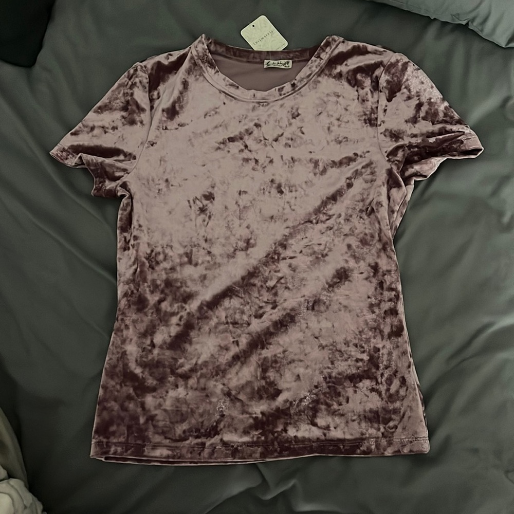 pink velvet shirt